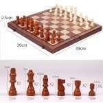 Magnetic Wooden Chess Set for Adults Kids 15'' Chess Board with Handmade Pieces, Folding Portable Travel Unique Chess Sets Game for Tournament Professional Beginner