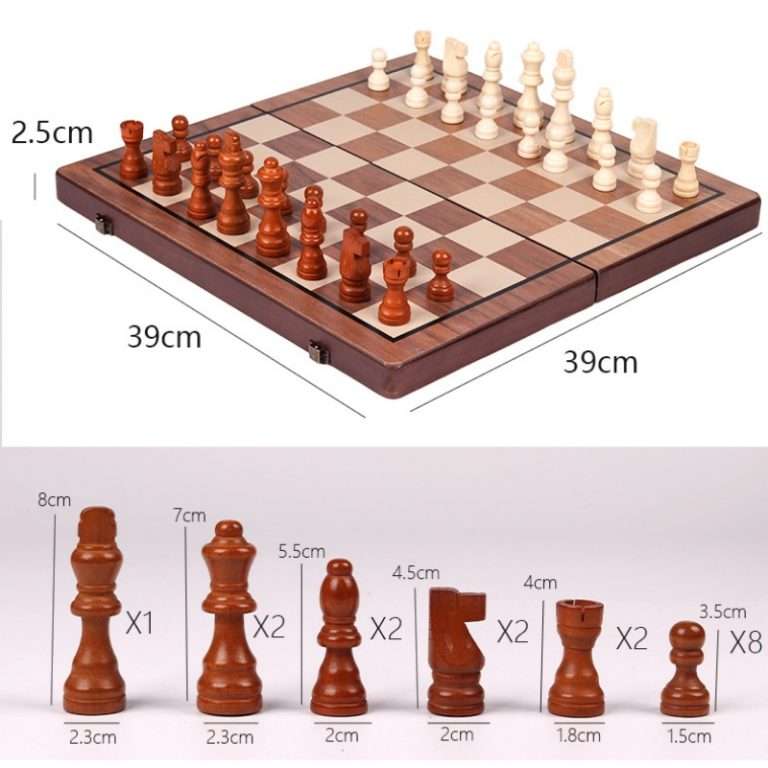 Magnetic Wooden Chess Set for Adults Kids 15'' Chess Board with Handmade Pieces, Folding Portable Travel Unique Chess Sets Game for Tournament Professional Beginner
