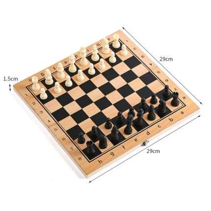 TOP BRIGHT Chess Sets, Wooden Chess Board for Kids, Teen Gifts Family Games Educational Toys for Kids and Adults