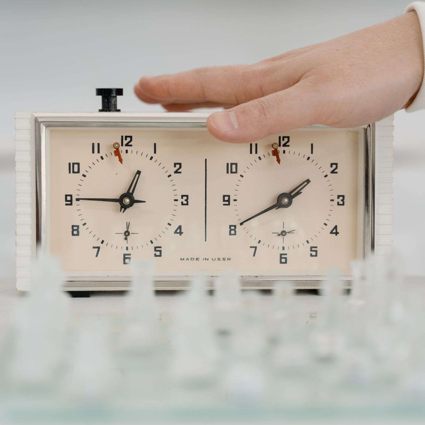 Illustrative chess-playing scene; exact product photographs appear first